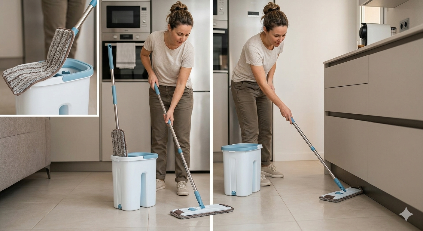 Mopa plana vertical con escurridor