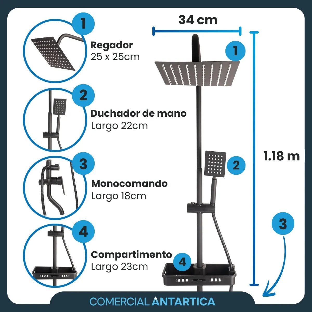 Columna de Ducha Exterior Negra — Diseño Moderno para Tu Jardín o Terraza