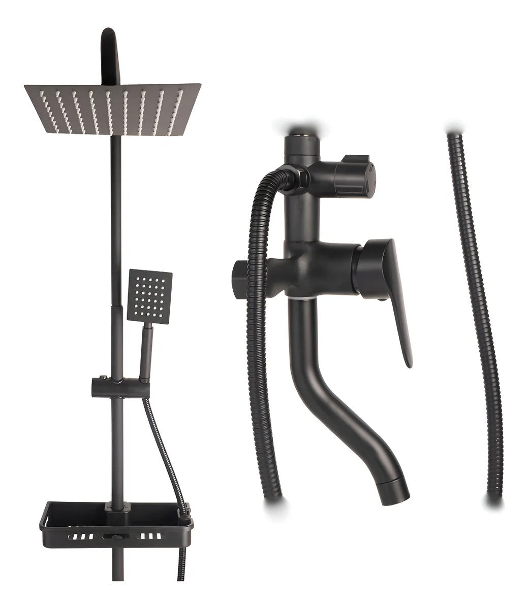 Columna de Ducha Exterior Negra — Diseño Moderno para Tu Jardín o Terraza