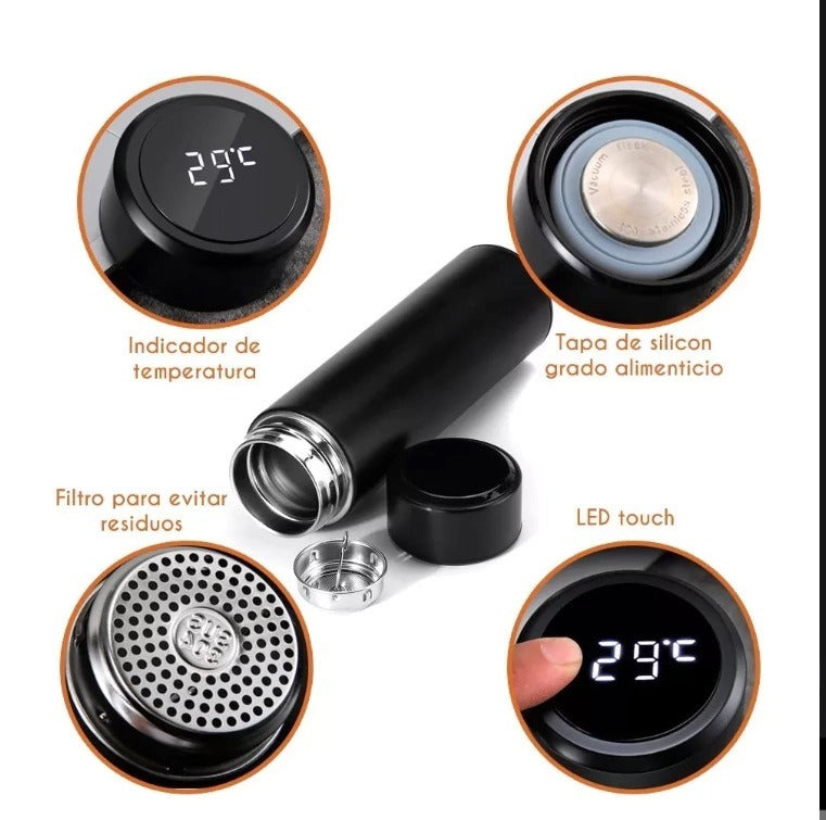 Termo con Sensor de Temperatura 500ml — Siempre a la Temperatura Ideal