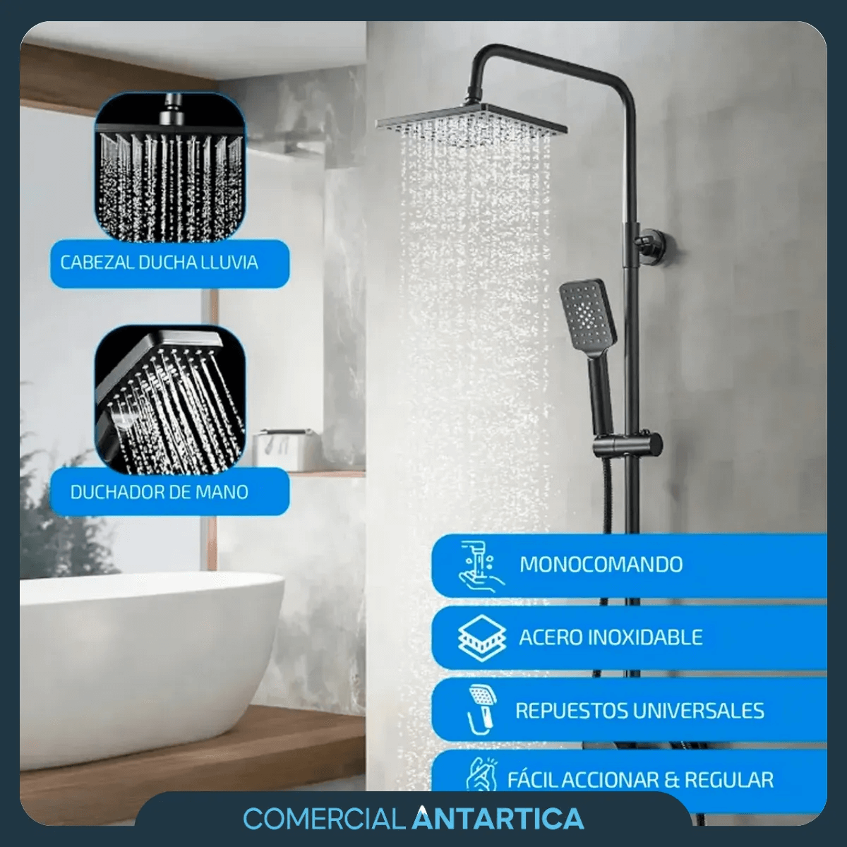 Columna de Ducha Exterior Negra — Diseño Moderno para Tu Jardín o Terraza