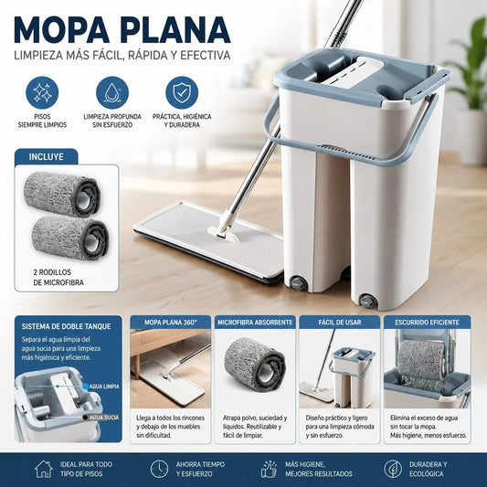 Mopa plana vertical con escurridor